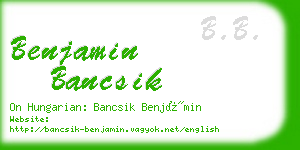 benjamin bancsik business card